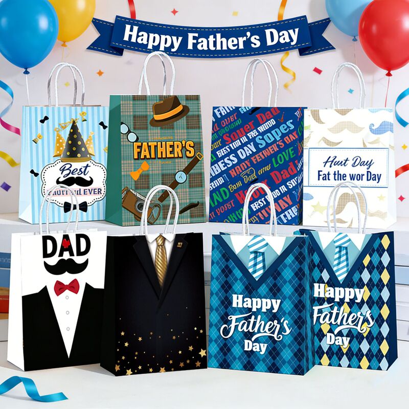 Father's Day Gift Bags for Surprise Gifts, Gift Tote Bags, Birthday Gifts, Souvenirs, Jewelry Packaging Bags, Suitable for Cross-Border Shipping Father's Day Gift Bags for Surprise Gifts, Gift Tote Bags, Birthday Gifts, Souvenirs, Jewelry Packaging Bags, Suitable for Cross-Border Shipping