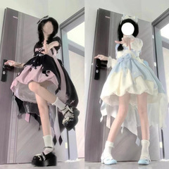 小魔女lolita正版洛丽塔夏长短袖连衣裙op小个子花苞裙甜美软妹女