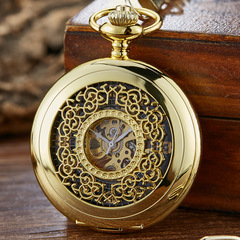New Classic Openwork Men's Watch, Semi-Automatic Mechanical Cuckoo Clock, Retro Gold Men and Women's Antique Gift Watch