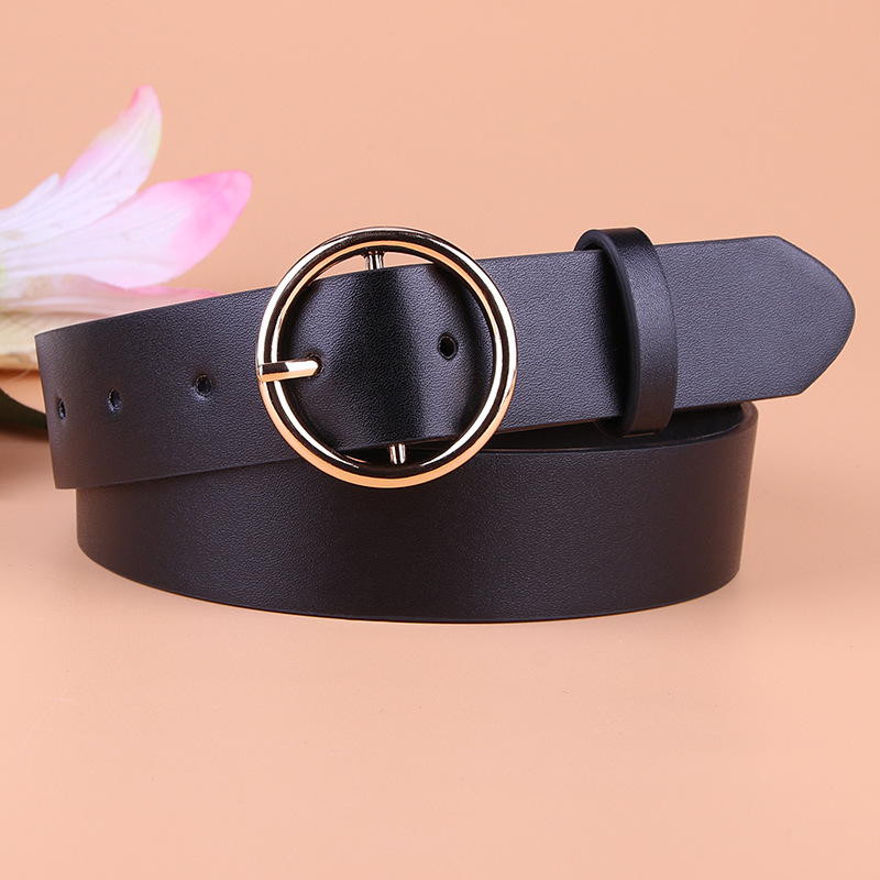 廠家加工定制款夏季潮流字母黑色韓版平紋女春季單圈腰帶