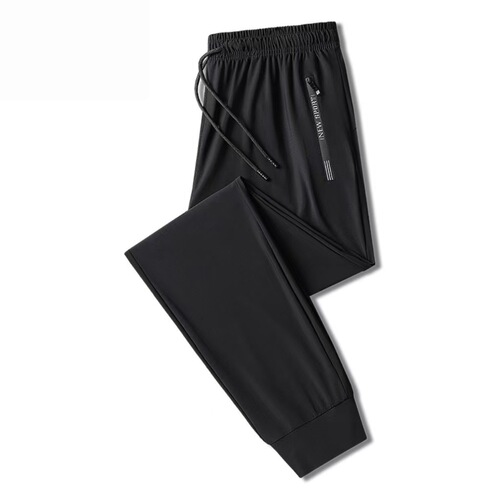 Slim-fit summer tights for men, ribbed, breathable, casual, sports, quick-drying, elastic straight-leg, plus-size