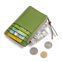 時尚真皮零錢包 多卡位超薄卡包硬幣零錢袋頭層牛皮拉鏈小錢包女