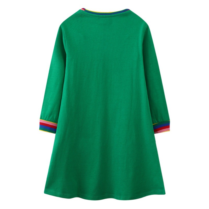 Vestido de primavera y otoño para niñas, estilo europeo y americano, vestido infantil de manga larga con bordado.