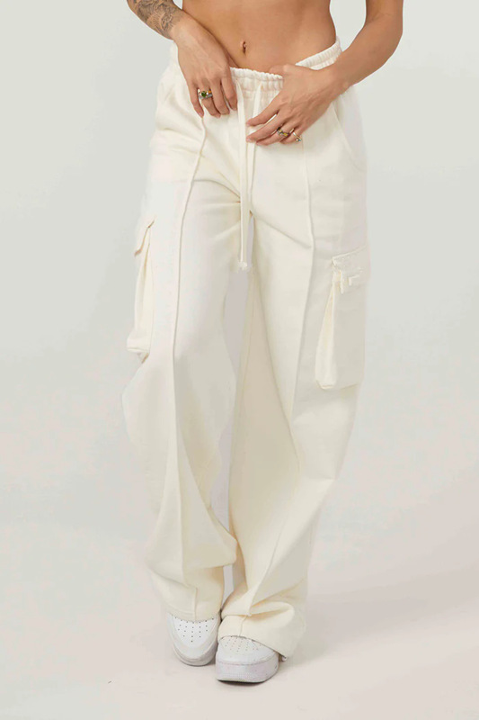 Pantalones largos cargo de algodón de felpa para mujer, deportivos, para gimnasio, fitness, correr, entrenamiento_voghion.com