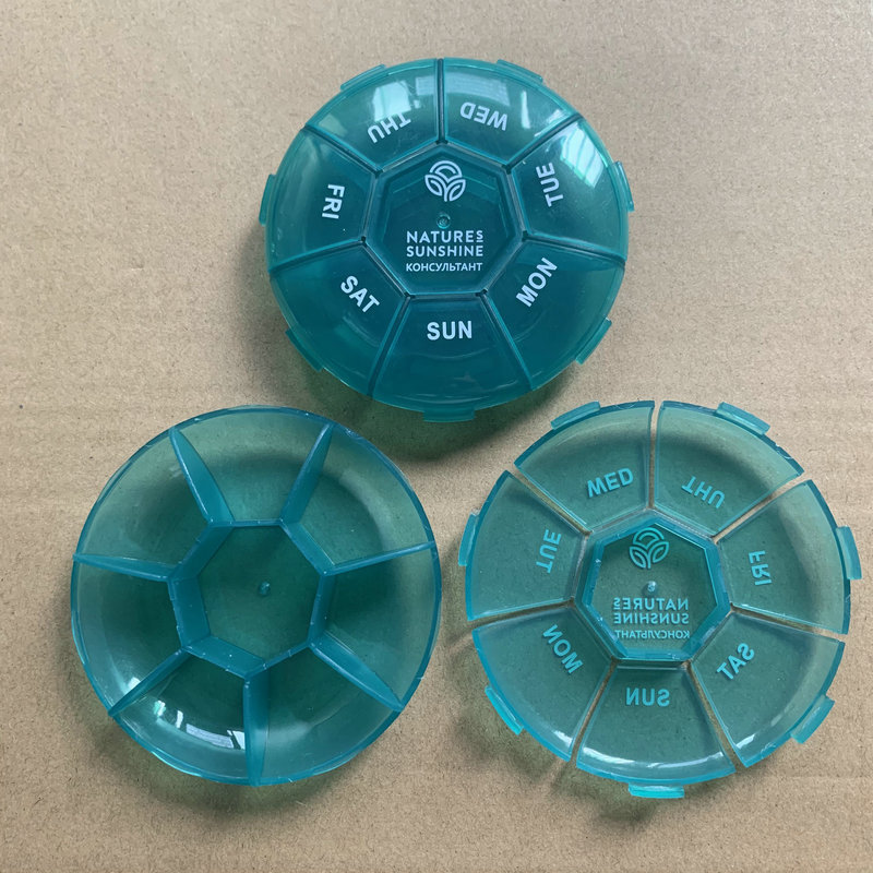 塑料PP圆形7格医药盒 圆形7格药盒 圆形七格医药盒 一周圆药盒