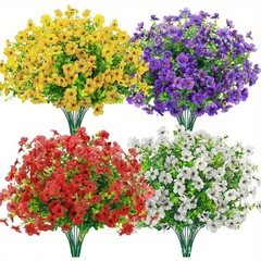 国境を越えた売れ筋造花、造花、結婚式の屋外装飾、7叉ユーカリバイオレットプラスチックフラワー、ホームリビングルーム