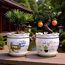陶瓷花盆兰花盆蝴蝶兰专用透气吸水家用阳台绿植盆景盆厂家批发