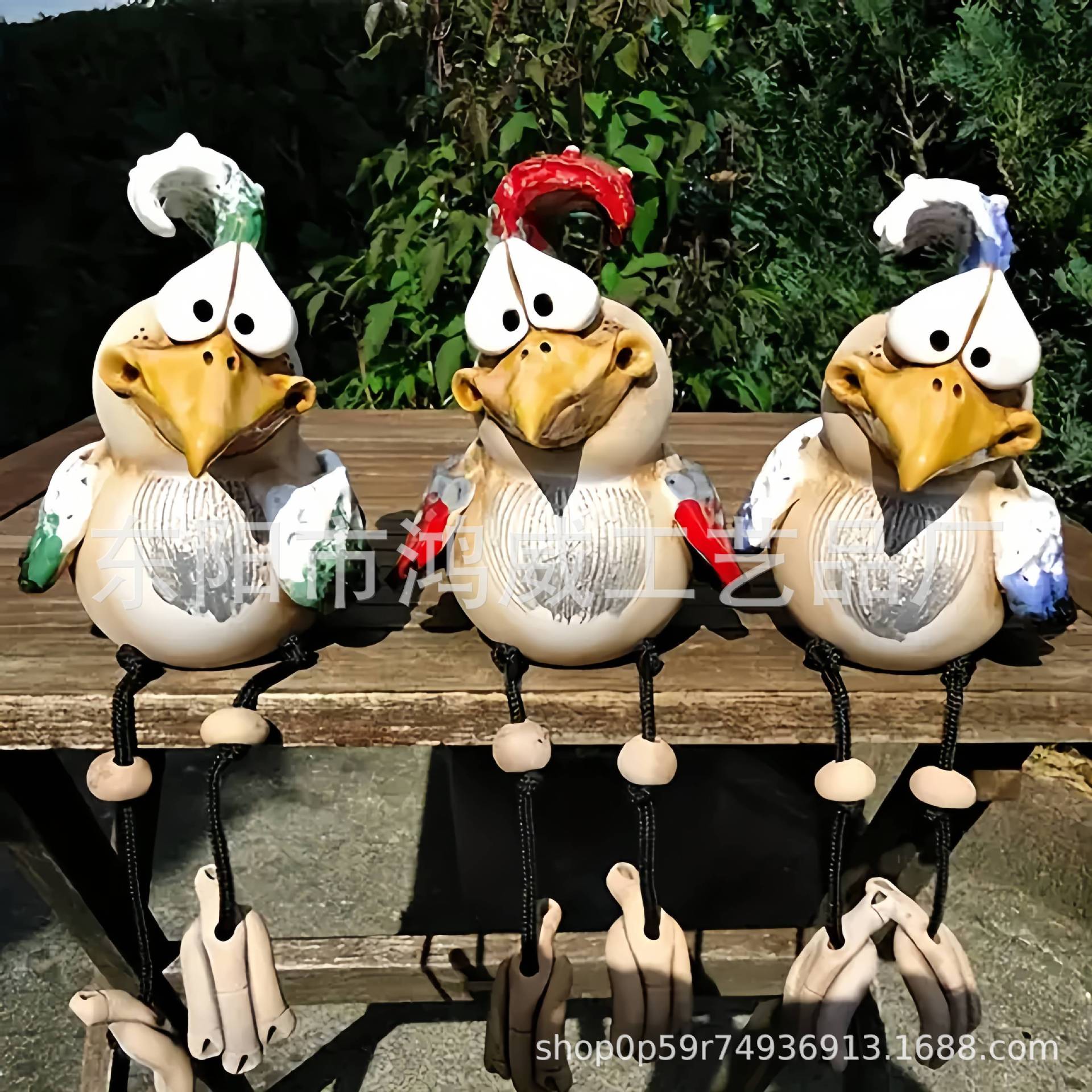 Estatua Divertida de Gallo de Resina Decorativo para Escritorio