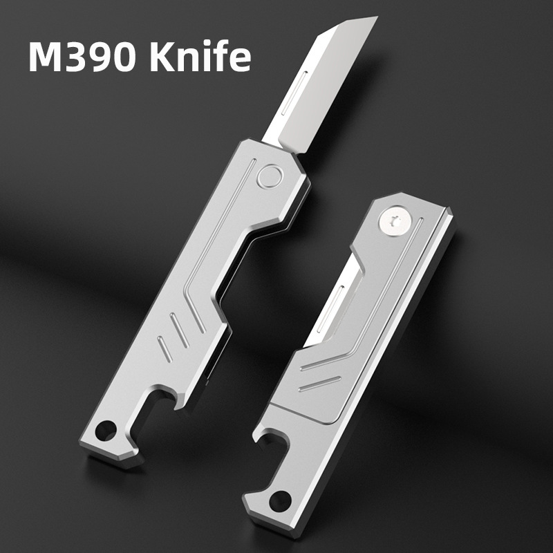 钛合金迷你折叠刀M390户外便携高硬度水果小刀钥匙扣男开瓶器EDC