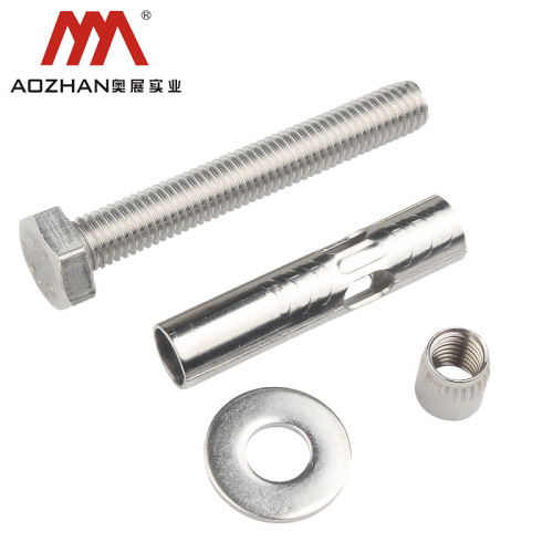 Aozhan 304 stainless steel expansion screw external hexagonal internal expansion extension bolt expansion tube M6-M12