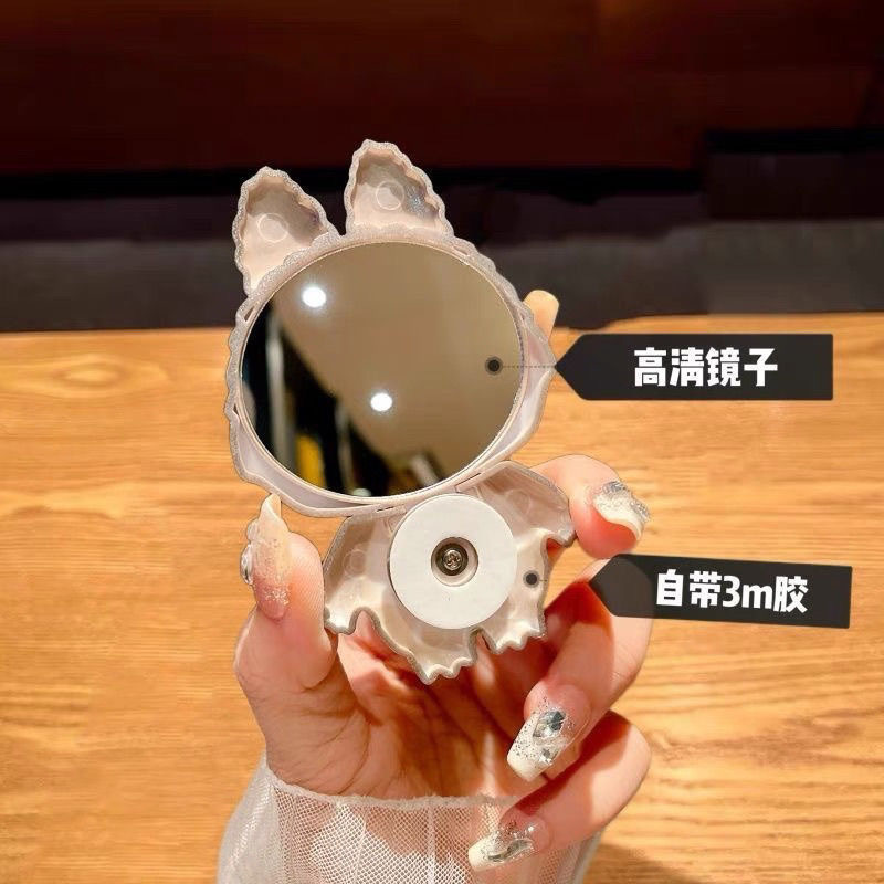 Labubu 漫画かわいい携帯電話ホルダー化粧鏡ホルダーミラー携帯電話ホルダー回転可能折りたたみ|undefined