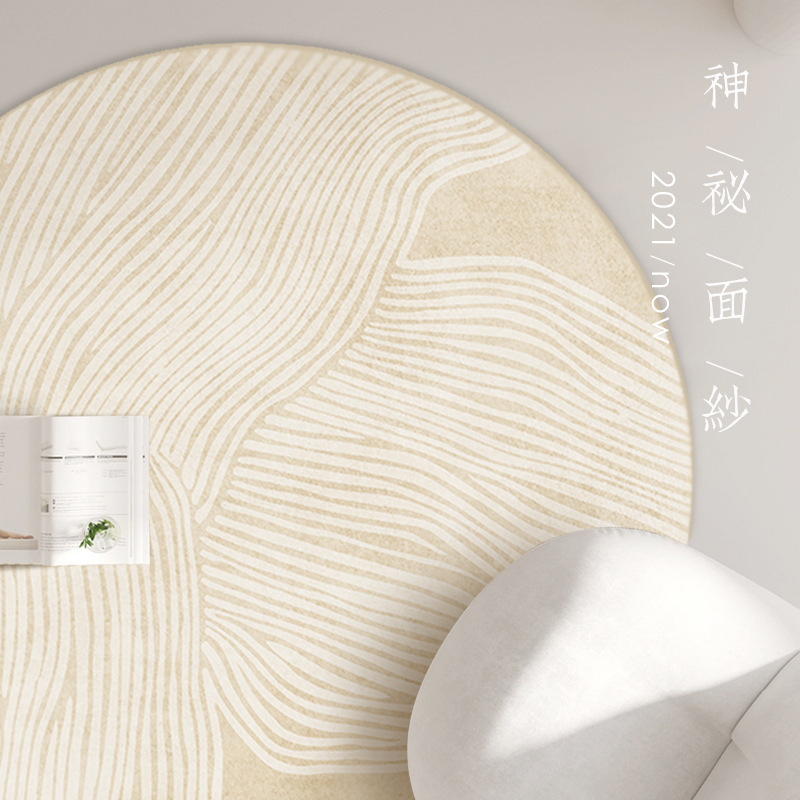 現代の軽い贅沢な円形のじゅうたんの寝室の客間のソファーの足のマットinsは化粧椅子のベッドのサイドのじゅうたんのバスケットの丸いじゅうたんのマットを梳きます。|undefined