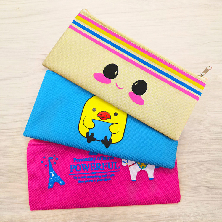 Bolsa de lápiz creativa de caricatura coreana encantadora bolsa de cambio de cremallera de Oxford bolsas de papelería bolsas de lápiz de papelería