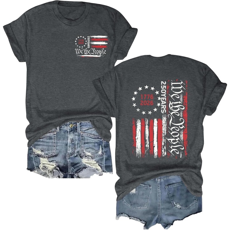 【European Size Cotton T-Shirt】Women's shirt with 250-year-old American star and firework pattern, July 4, 2026 【European Size Cotton T-Shirt】Women's shirt with 250-year-old American star and firework pattern, July 4, 2026