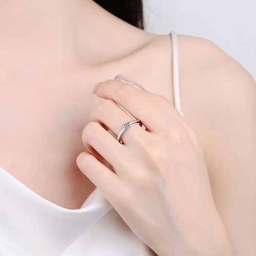 925 Pure Silver Women's Plated PT950 Gold Ring Manufacturer Wholesale 30mm Heart Shaped Moissanite Ring Setting Band