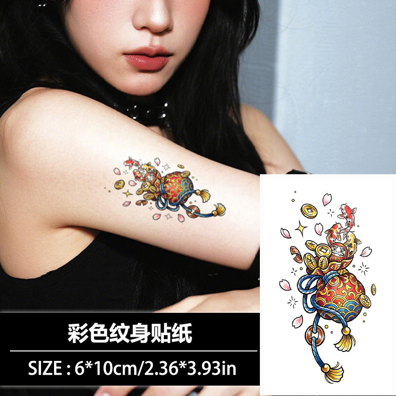 Copper Coin Bag Symbolizes Peace, Colorful Temporary Tattoo Stickers, Long-Lasting, Waterproof, Sweat-Proof, Ancient Style, Non-Reflective, for Thighs and Arms Copper Coin Bag Symbolizes Peace, Colorful Temporary Tattoo Stickers, Long-Lasting, Waterproof, Sweat-Proof, Ancient Style, Non-Reflective, for Thighs and Arms