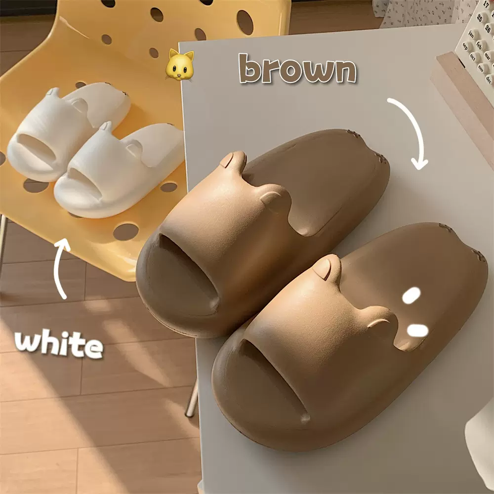 少女心卡通可爱EVA踩屎感猫耳朵拖鞋女夏季居家室内软底一字凉拖