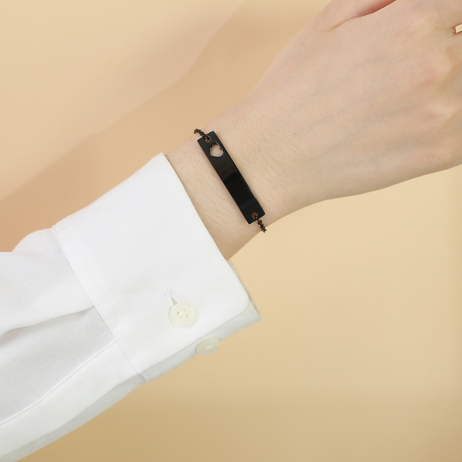 Fashion Heart Shape Stainless Steel Plating Bracelets 1 Piece