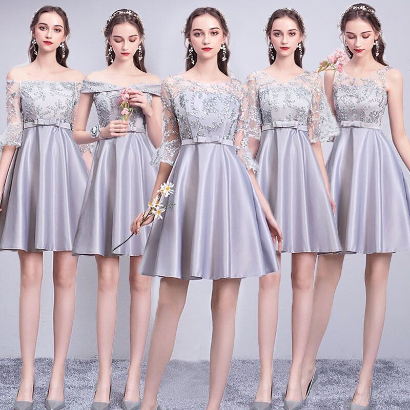 Bridesmaid Dresses for Women 2026 New Spring Bridesmaid Outfits, Slim-Fit Short Dresses for Sisters, Suitable for Weddings, Banquets, and Graduation Parties