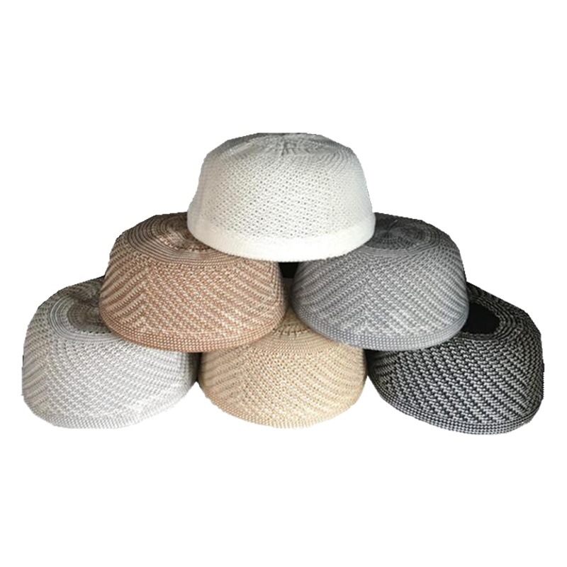 Wholesale Cross-Border Ethnic Men's Headgear, Machine-Woven Hats, Round-Top Muslim Hats, Manufacturer Wholesale