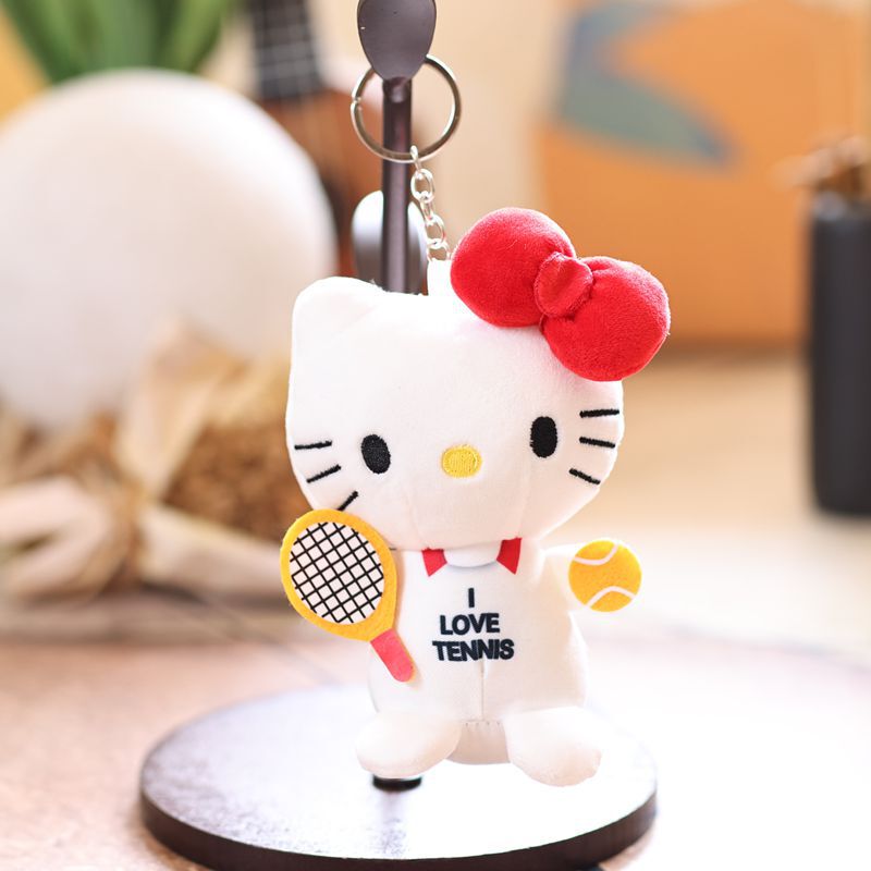 网红可爱萌kt猫挂件毛绒玩具公仔小猫咪包包挂饰钥匙扣布娃娃玩偶|undefined