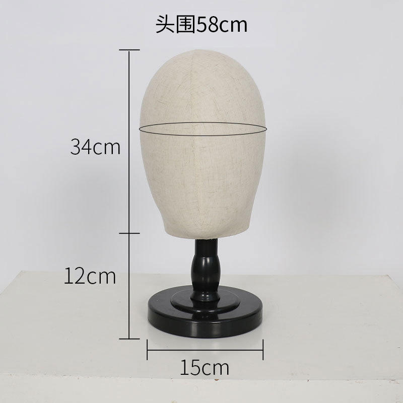 Maniquí de Cabeza para Sombreros y Pelucas de Plástico y Lino para Escaparate