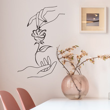 尚易SP-S0310创意简约玫瑰花墙贴自粘卧室背景装饰跨境批发墙贴纸