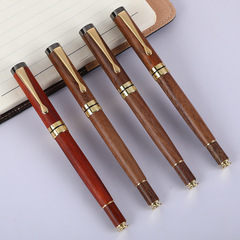 商務辦公銥金鋼筆紅檀木籤名筆雕刻logo復古檀木鋼筆木質水筆批發