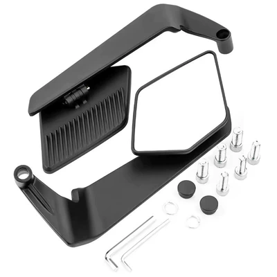 Motorcycle electric vehicle modified new fixed wing rearview mirror Mavericks No. 9 polar nuclear universal large field of view mirror (Motosiklet ləvazimatları və aksesuarları) - 467-rear-view-mirror-black-and-white-glass