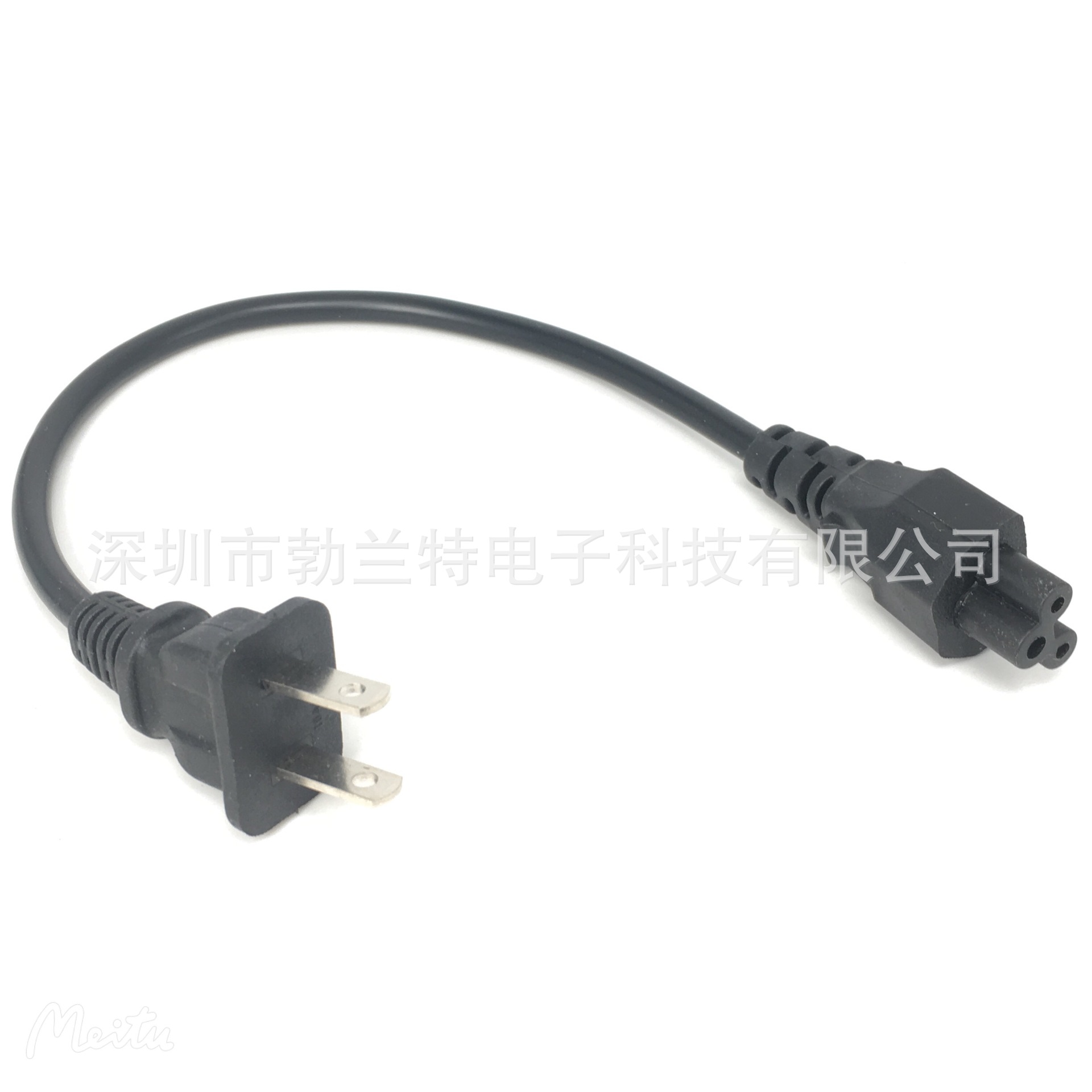 US-C5美标品字转梅花尾电源线延长线 转换线PDU机柜服务器 0.3米