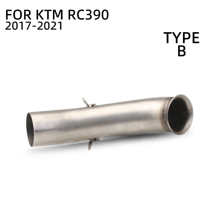 Suitable for Duke390Rc390 Exhaust Mid-Section, Stainless Steel Mid-Section Modified Duke390 Exhaust Pipe