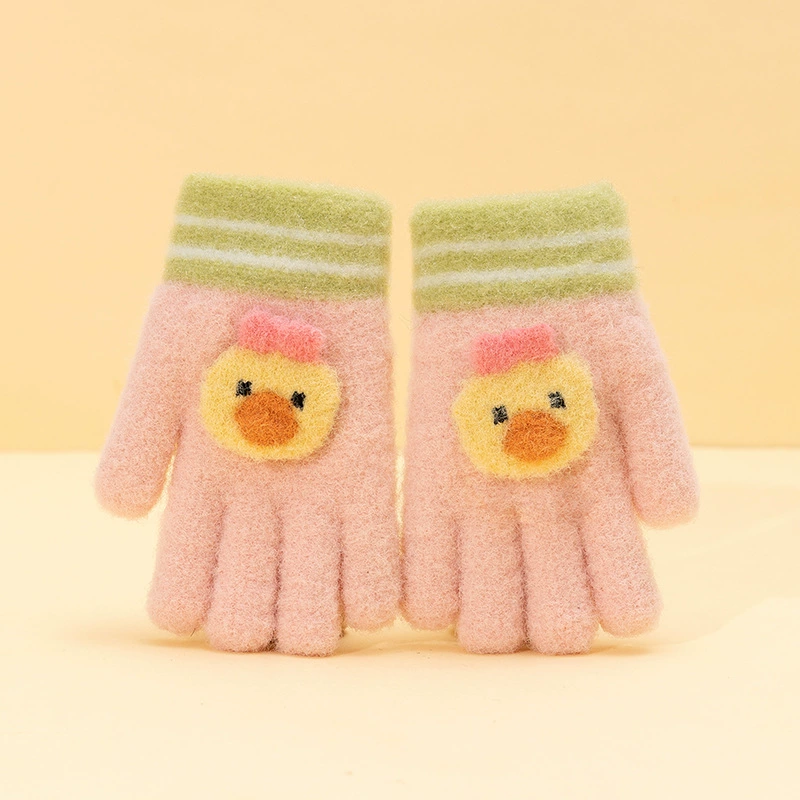 Cute keep warm children's knitted cartoon gloves for men and women