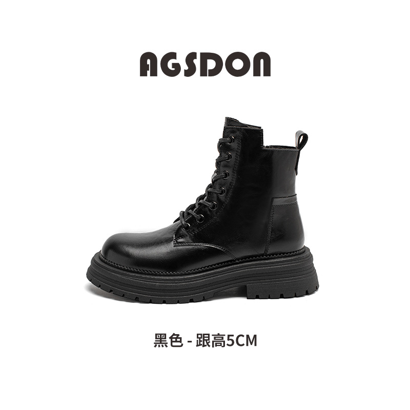 Augusto Lion Martin botas para mujeres 2025, nuevo estilo británico de otoño y invierno con falda, botas cortas de primavera y otoño con suela gruesa. image 7