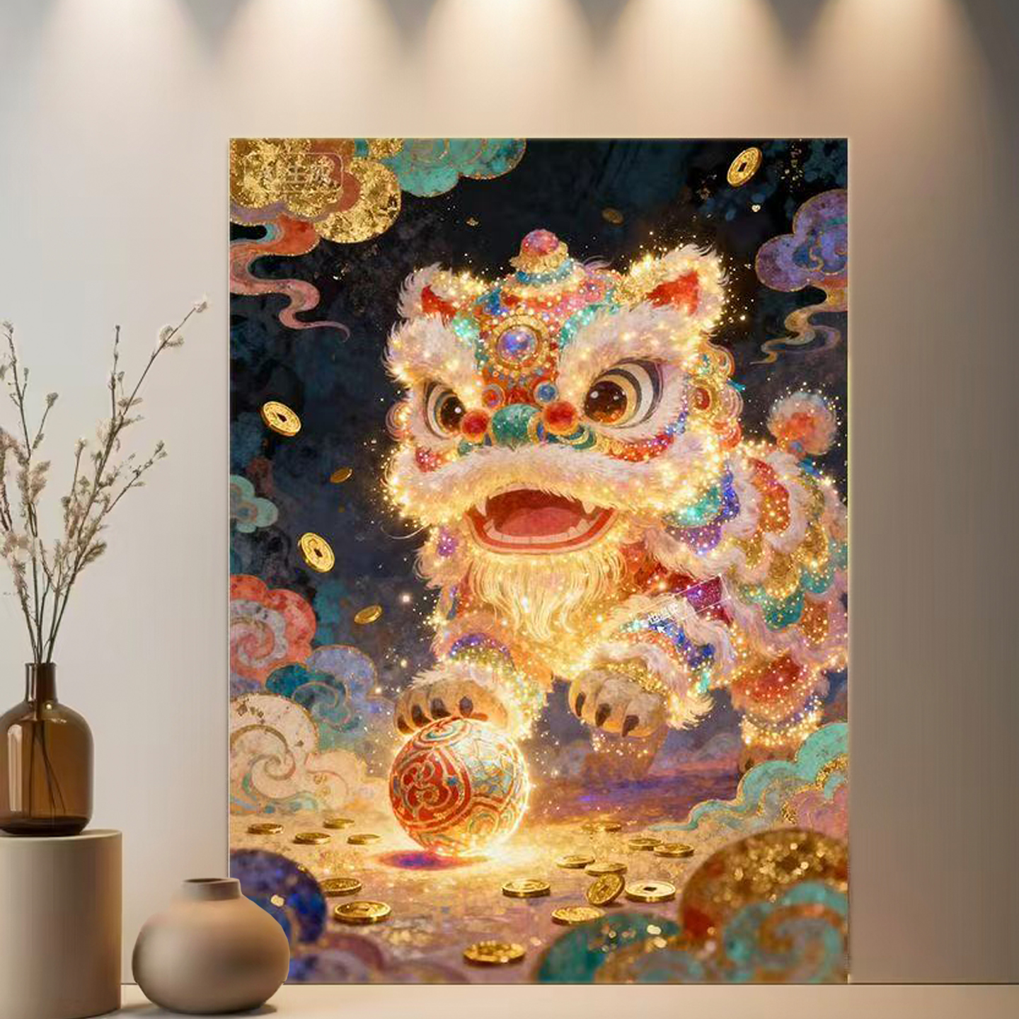 国潮醒数字油画diy填充手绘画画填色涂色解闷减压手绘丙烯画