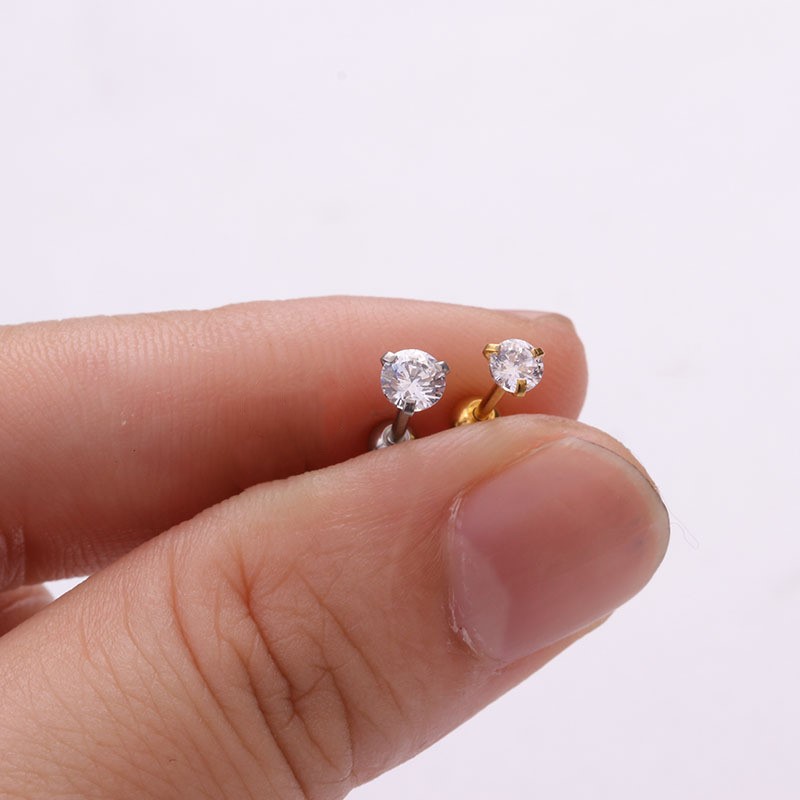 5g Weight 18K Real Gold Plated, Platinum Plated Plating Material Zircon Inlay Material Ear Cartilage Rings & Studs Piercing Type 1 Piece Quantity Daily, Shopping Occasion Copper Material Geometric Pattern Women's Gender Simple Style, Commute Style Inlay Craft 1 Piece Simple Style Commute Geometric Inlay Copper Zircon Ear Studs 1