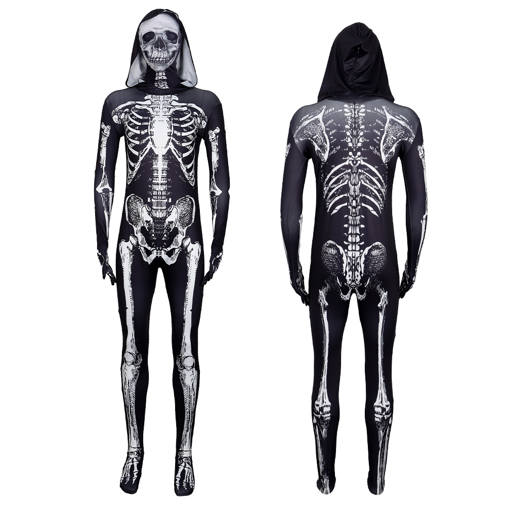 Mono de cosplay de esqueleto femenino para Halloween, disfraz de Grim Reaper para actuación en escenario, traje de cosplay, venta al por mayor transfronteriza.