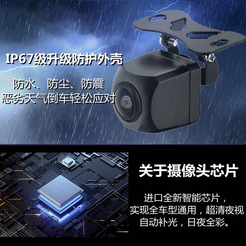 Car with 4 5-pin pinhole streaming rearview camera with reverse image for high-definition 1080P