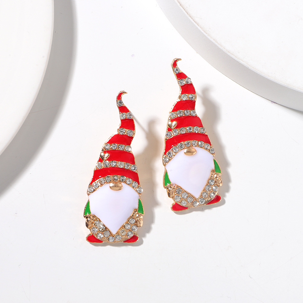 Christmas Festival 1 Pair Christmas Cute Christmas Tree Santa Claus Alloy Drop Earrings