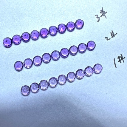 Natural amethyst deep medium shallow round faceted pointed bottom 1MM-5M first chisal stone Natural amethyst deep medium shallow round faceted pointed bottom 1MM-5M first chisal stone