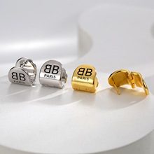 日韩风小巧精致时尚英文字母双面款耳扣轻奢设计个性耳饰一件代发