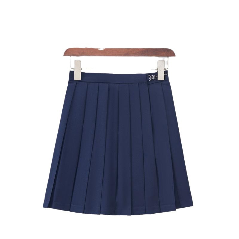 선원 세트 JK 스커트 블랙 플리츠 스커트 짧은 스커트 네이비 스커트 JK 유니폼 대학 스타일 블랙 스커트