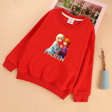 女童加绒卫衣2021年冬新款冰雪奇缘衣服女孩套头衫卫衣儿童保暖衣