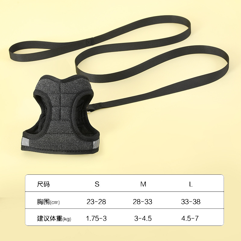 Correa de perro mascota gatito chaleco reflectante correa de pecho perro caminando cuerda anti-rotura al aire libre Cadena de perro pequeño