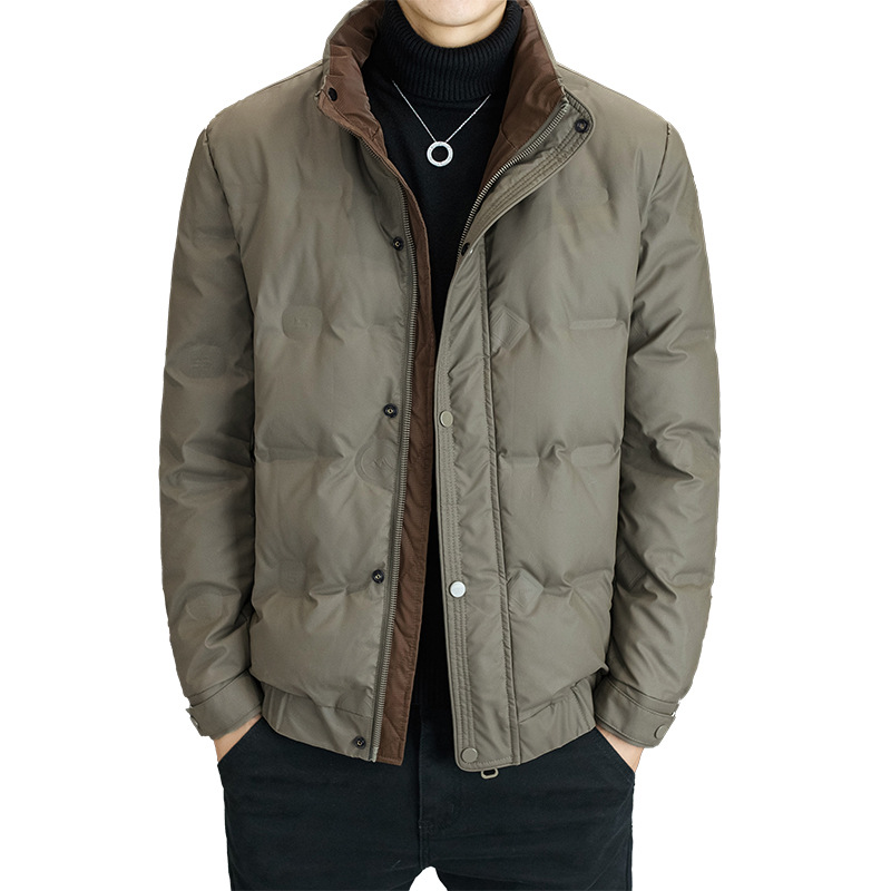 Chaqueta de pluma de hombre invierno nuevo engrosado calentamiento joven cuello guapo casual chaqueta de invierno de hombre