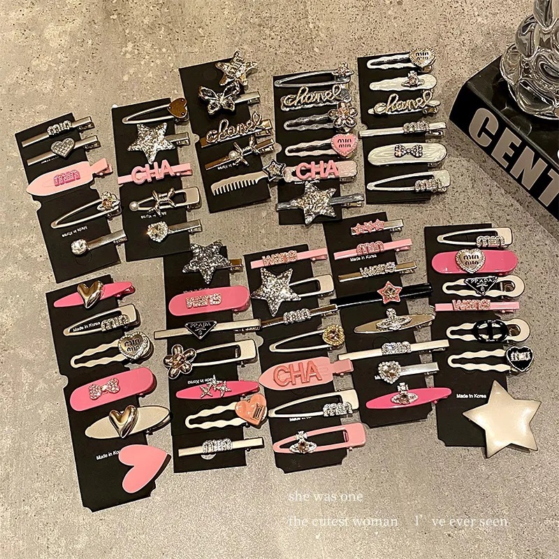 Y2K rhinestone star hair clips: sweet & edgy side clips for girls, perfect for wispy strands—plus chic duckbill-style hair accessories.