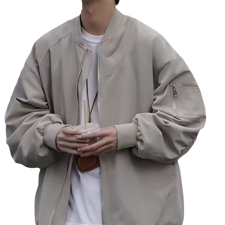 QFV507045555501<2 Amerikanischer Kragen, lockere Pilotenjacke, trendiger Herren-Herbst-Baseball-Uniform-Arbeitsjacke_voghion.com