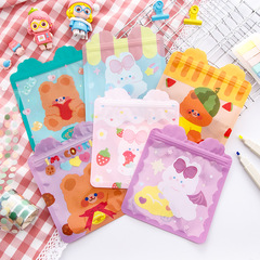 Cartoon cute snack ziplock bag female heart bear biscuit candy bag food seal bag wedding candy bag packaging bag