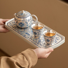 福運年蓮銀茶器セット一壺二杯の高級軽豪華ティーポット