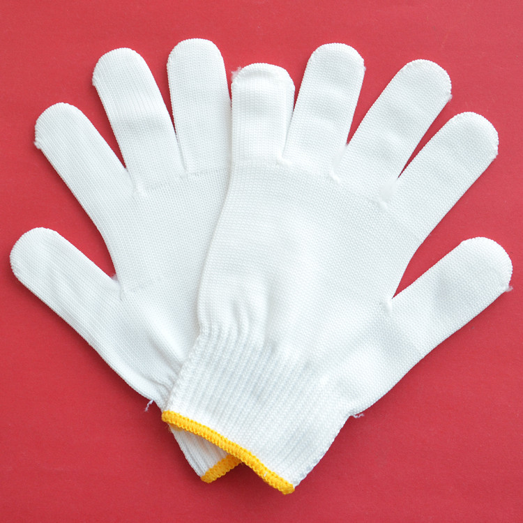 厂家批发尼龙600克线手套 防滑耐磨 劳保手套 白线手套 建筑手套