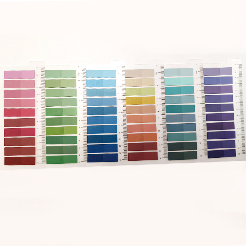 Color transparente pegatinas Morandi PET pegatinas marcadores de hoja hoja indexadas pegatinas marcadores calibrador pegatinas impermeables